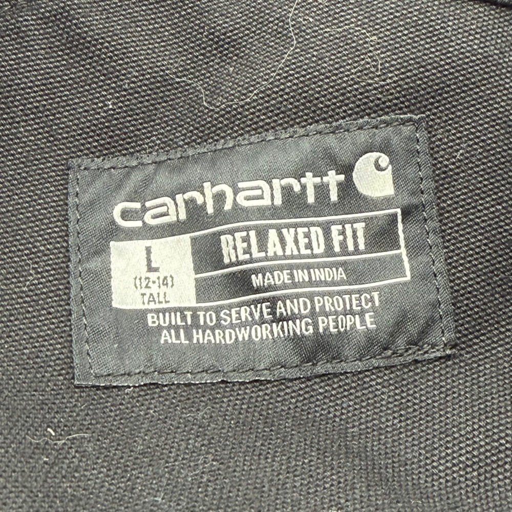 Carhartt Bib Overalls Womens L Tall Black Washed Duck Insulated 104049 Relaxed - Picture 7 of 9
